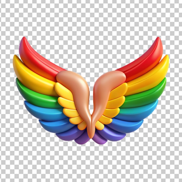 PSD rainbow pride wings transparent background