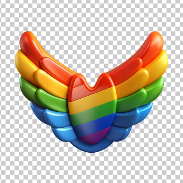 PSD rainbow pride wings transparent background