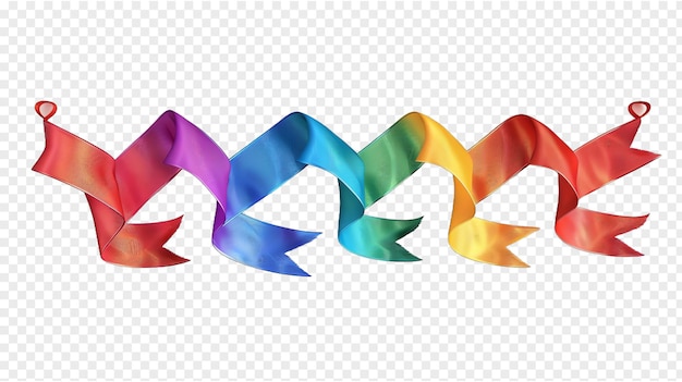 PSD rainbow set ribbon banner