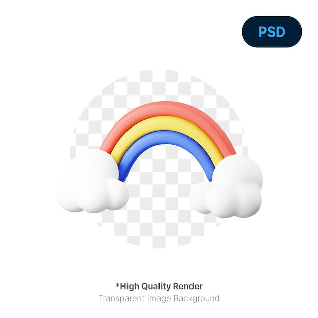 Rainbow Spring 3D Icon Premium Psd