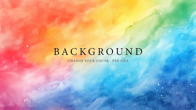 PSD rainbow watercolor colorful paint background