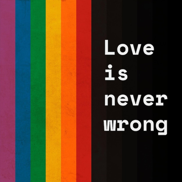 Rainbow with love is never wrong concept for pride month