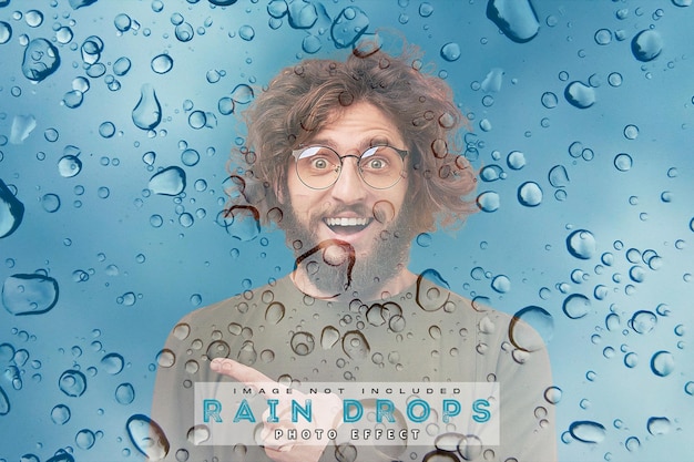 Raindrops photo effect photoshop