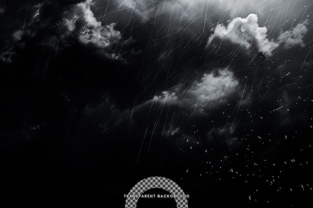 PSD rainfall and cloud isolated on transparent background