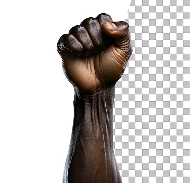 PSD the raised fist with transparent background