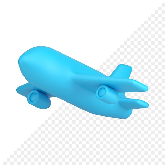 Raising up blue airplane aircraft speed flight passenger travel vacation realistic 3d icon