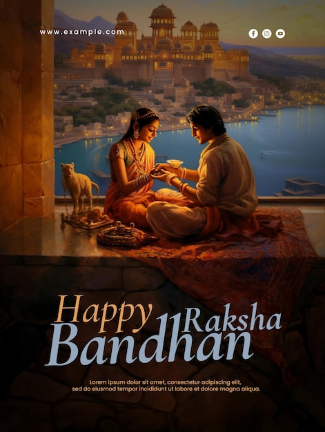 Rakhi celebration raksha bandhan poster and raksha bandhan festival PSD