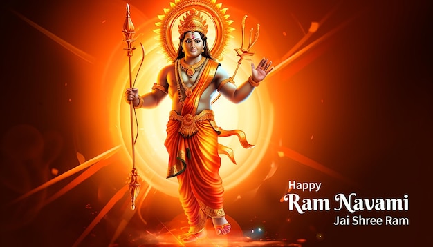 Ram Navami background with lighting