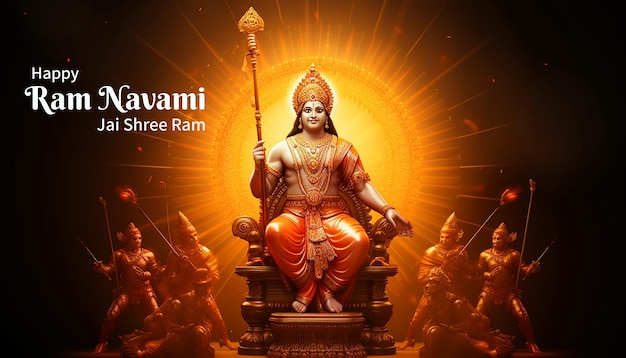 Ram Navami background with lighting