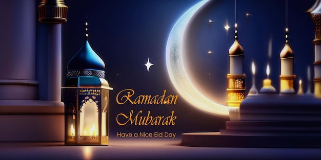 Ramadan Background Design Template With mosque