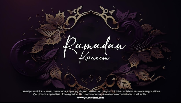 Ramadan banner template with 3D Render Islamic Background