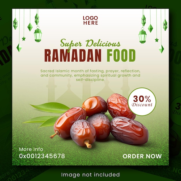 Ramadan dates fruits social media post template