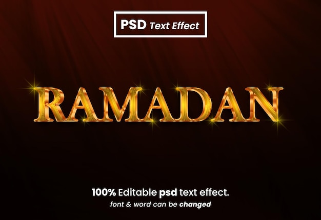 Ramadan editable 3d text effect