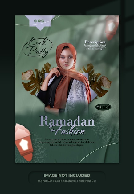 Ramadan fashion sale poster design template