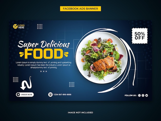 Ramadan food banner or cover design with an editable discount