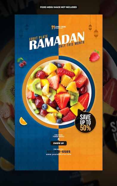 Ramadan food menu social media story template