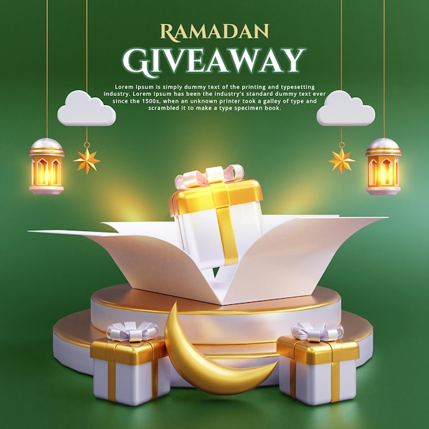 Ramadan giveaway social media post Ramadan giveaway instagram post template