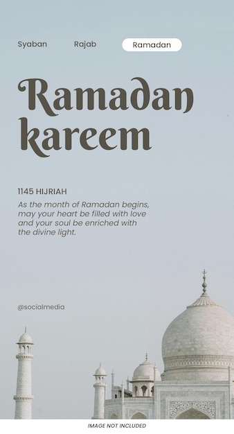 Ramadan Greeting instagram stories template PSD design social media ramadan layout