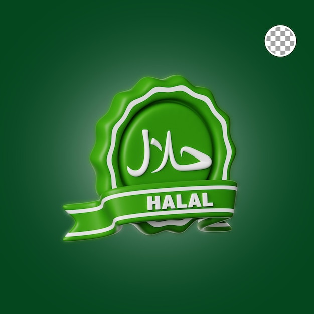 Ramadan Halal Badge 3d Icon Illustration