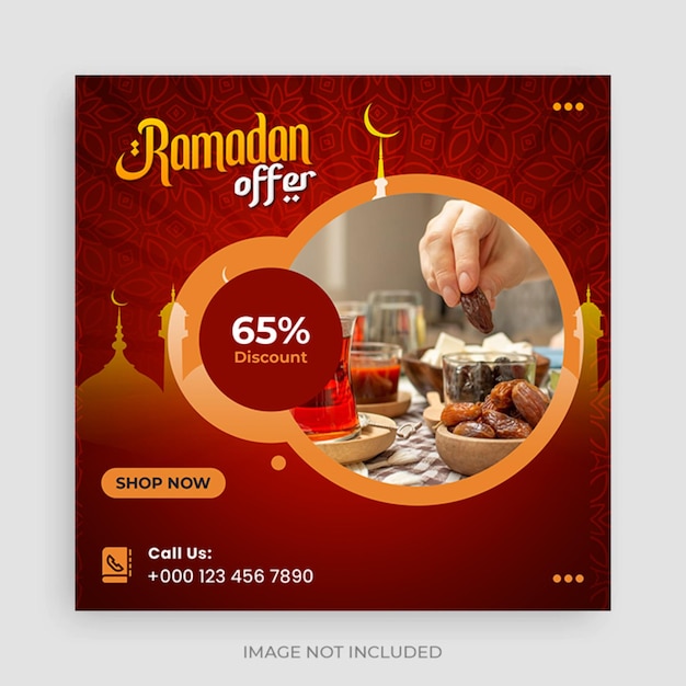 Ramadan iftar menu social media template 01