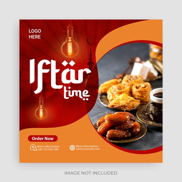 Ramadan iftar offer social media instagram template design