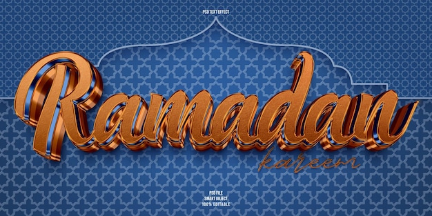 PSD ramadan kareem 3d editable text effect