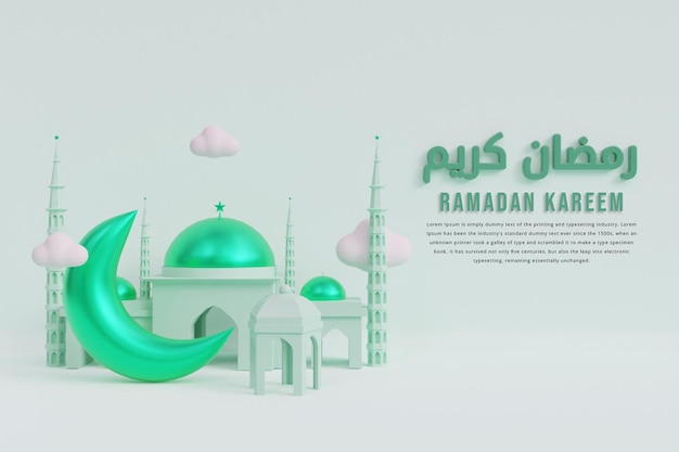 Ramadan kareem background design 3d template illustration ramadan mubarak background design