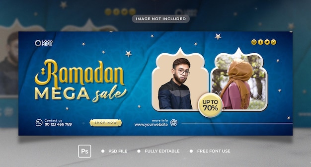 Ramadan kareem biggest sale social media banner cover template