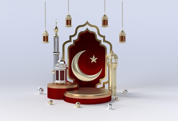 Ramadan kareem and eid al fitr mubarak islamic celebartion design