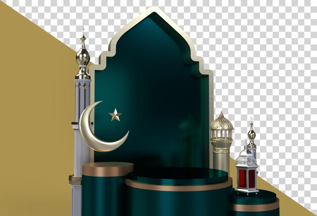 Ramadan Kareem Eid Mubarak 3D Islamic celebration design