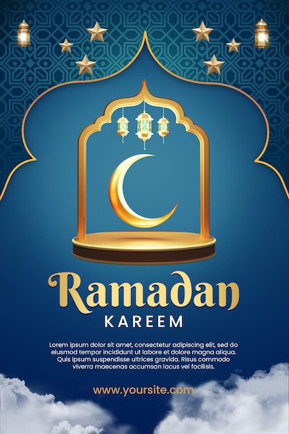 Ramadan Kareem or Eid Mubarak social media post greeting