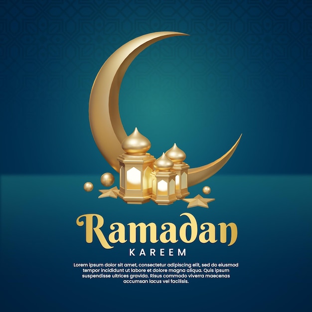 Ramadan Kareem or Eid Mubarak social media post greeting