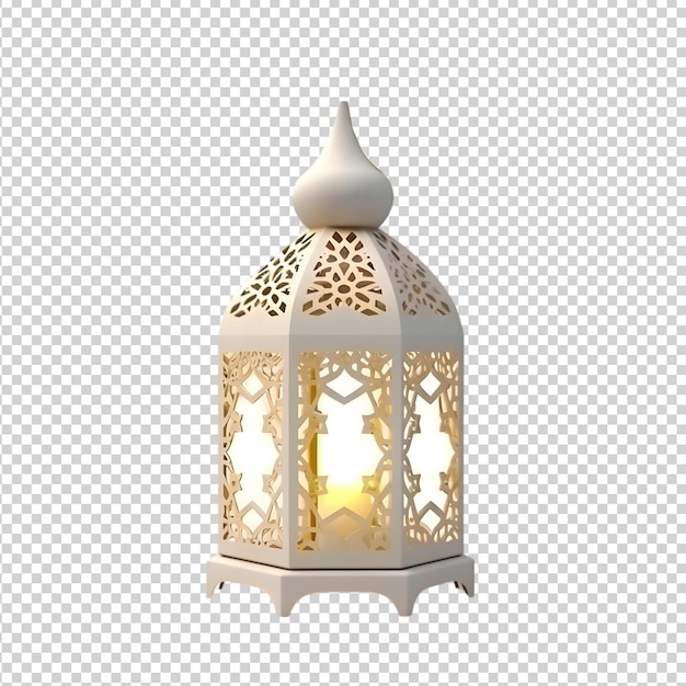 ramadan kareem golden arabic lantern Arabic lamp with light on transparent background