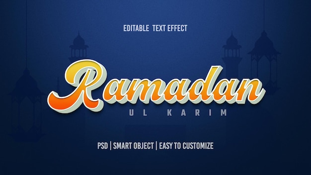 Ramadan Kareem Golden Luxury Editable Text Effect