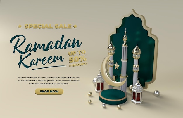 Ramadan kareem happy eid mubarak islamic celebration template