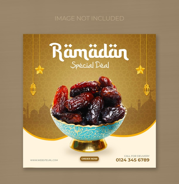 Ramadan kareem iftar party invitation instagram post template