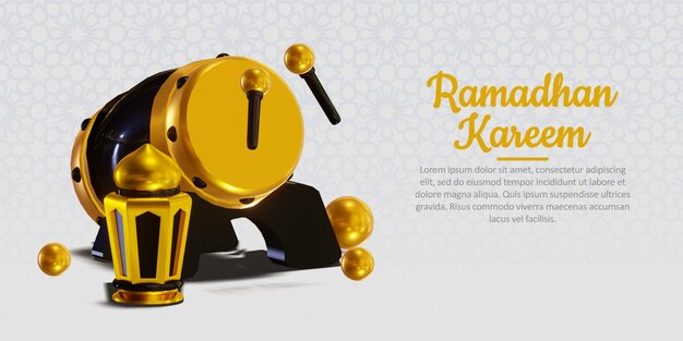 PSD ramadan kareem islamic background 3d render