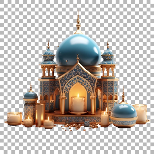 Ramadan kareem islamic decoration on transparent background