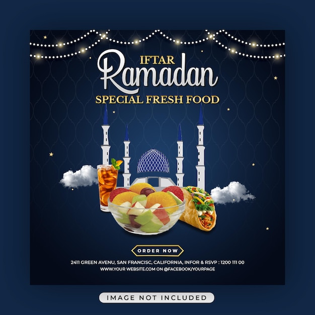 Ramadan kareem islamic festival religious social media banner