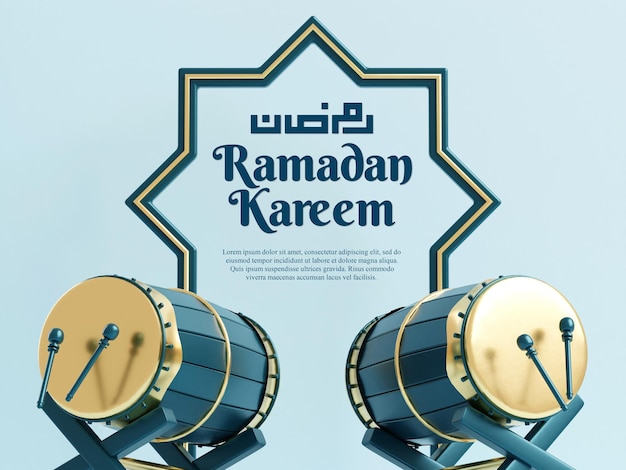 Ramadan kareem islamic greeting background with crescent moon lantern and islamic decoration object ornaments copy text islamic background