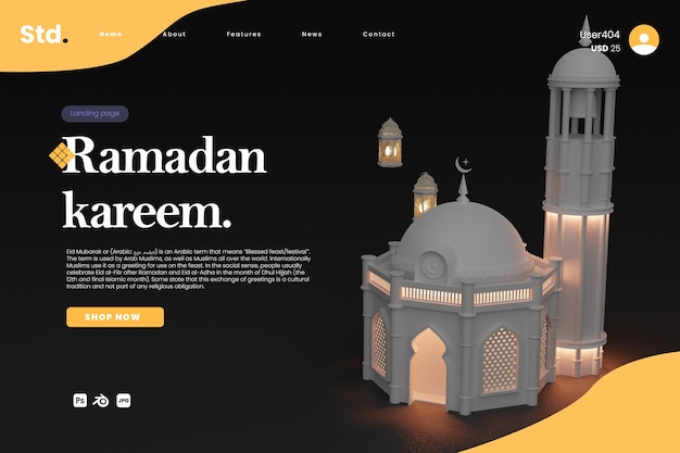 Ramadan kareem mosque landing page