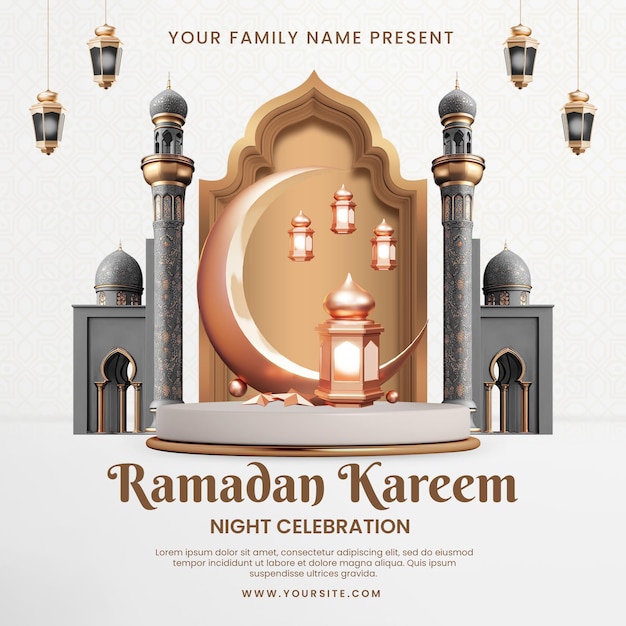 Ramadan Kareem Night Celebration Social Media Post Template