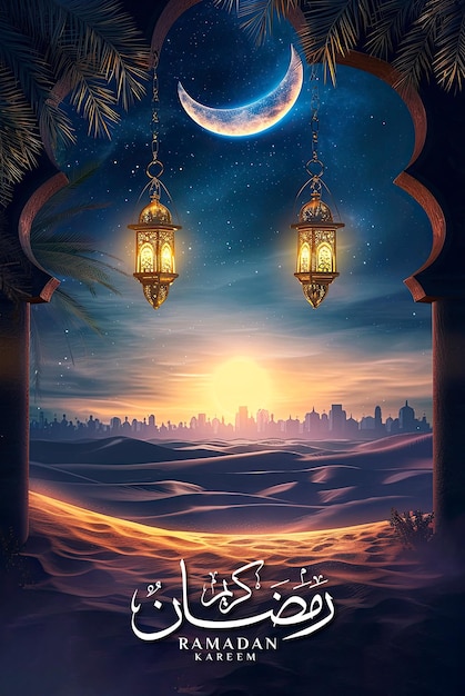 ramadan kareem poster template and ramadan media social post