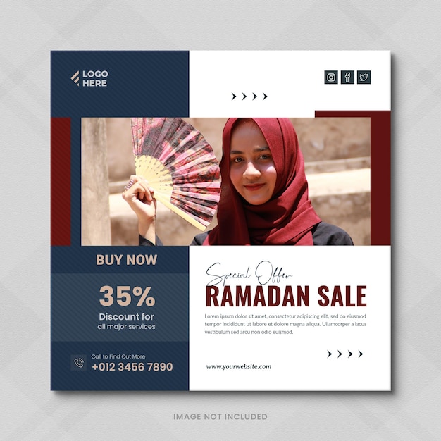 Ramadan Kareem Sale Banner social media post or Instagram sale banner post