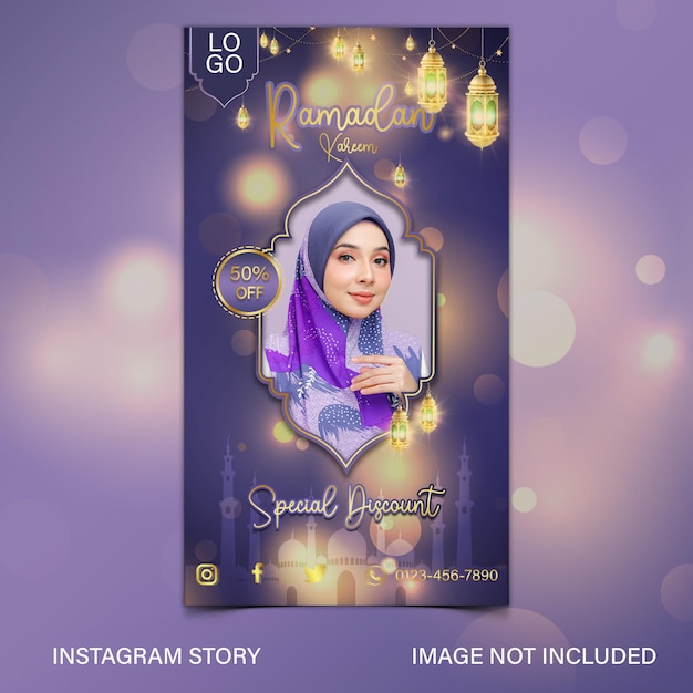 Ramadan Kareem sale and discount Facebook and Instagram story