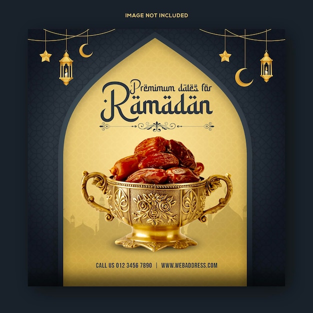 Ramadan Kareem special food menu social media post banner template