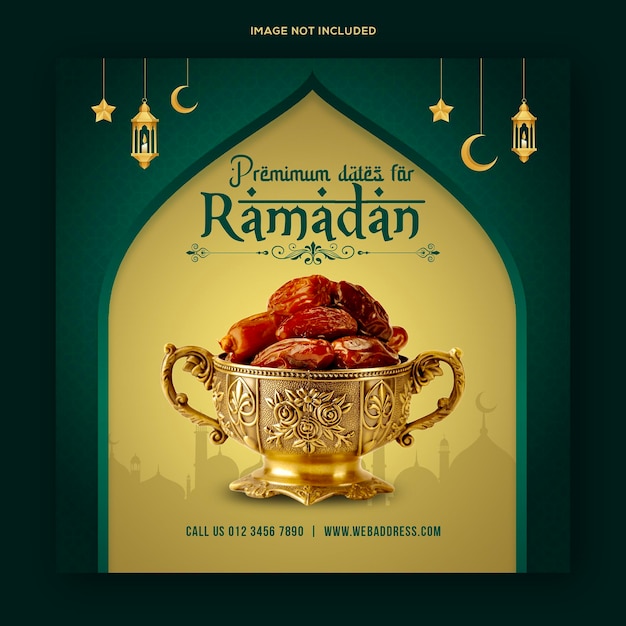 Ramadan Kareem special food menu social media post banner template