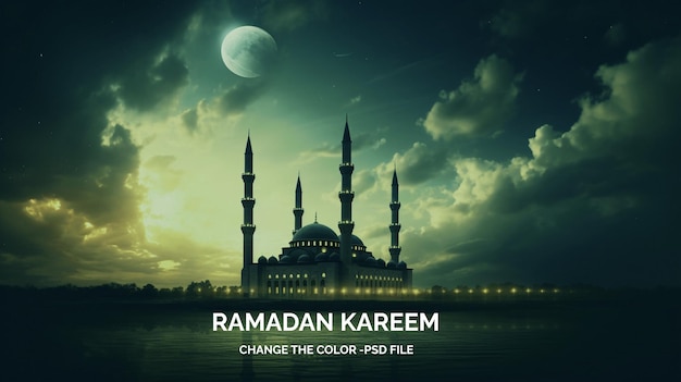 Ramadan kareem special islamic greetings card psd background