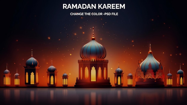 Ramadan kareem special islamic greetings card psd background