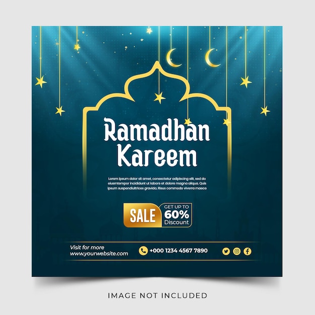 Ramadan kareem traditional islamic festival religious social media banner